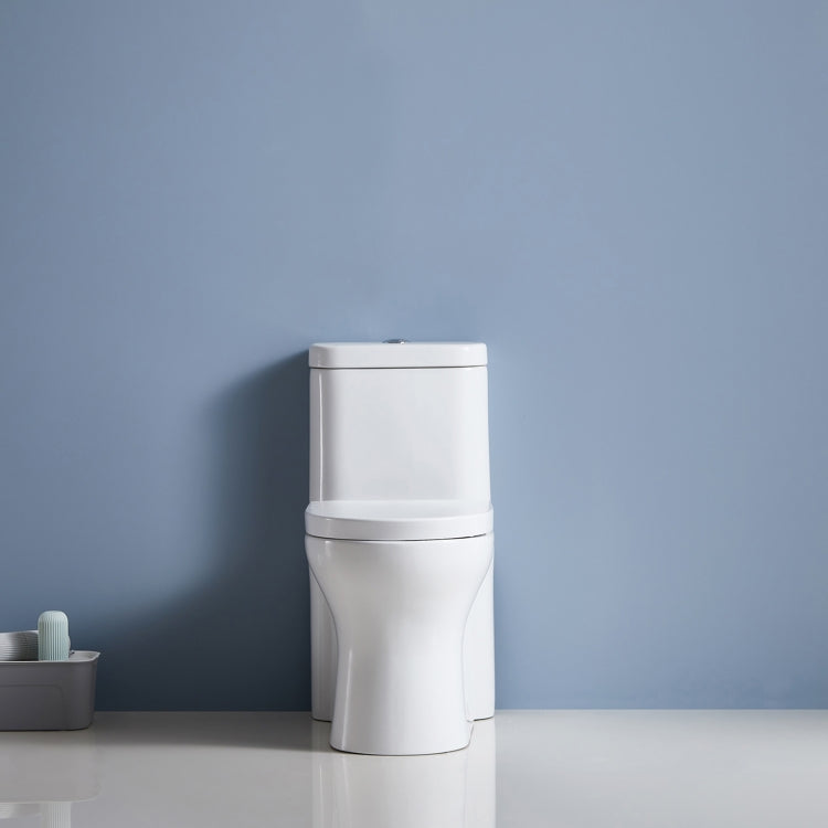 [US Warehouse] Space Saver High-Efficiency Water Sense Dual-Flush Elongated One-Piece Toilet  with Soft Closing Seat, Size: 77 x 71 x 40.5cm