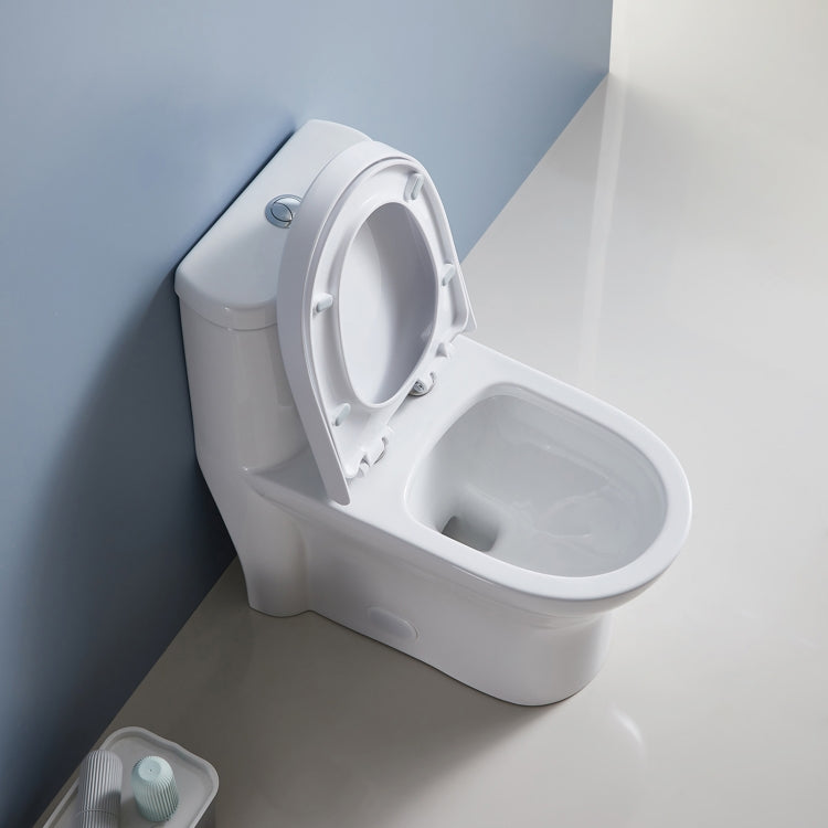 [US Warehouse] Space Saver High-Efficiency Water Sense Dual-Flush Elongated One-Piece Toilet  with Soft Closing Seat, Size: 77 x 71 x 40.5cm