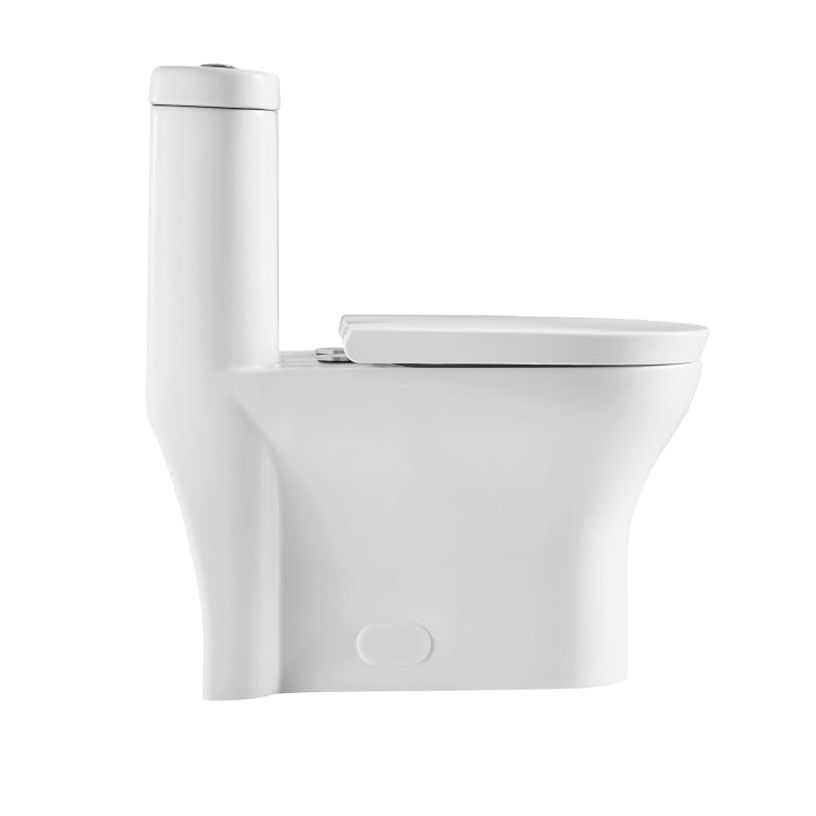 [US Warehouse] Space Saver High-Efficiency Water Sense Dual-Flush Elongated One-Piece Toilet  with Soft Closing Seat, Size: 77 x 71 x 40.5cm