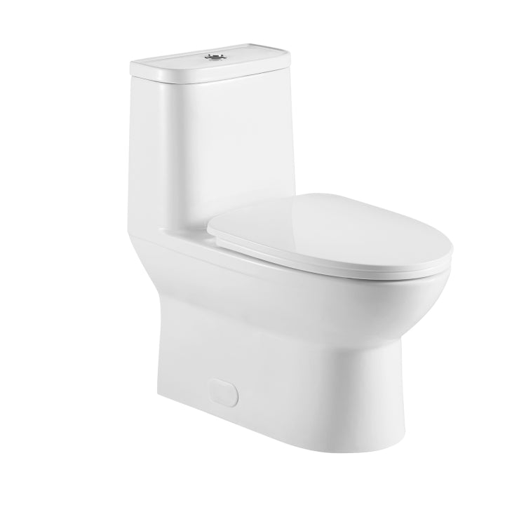 [US Warehouse] Space Saver Dual-Flush Elongated One-Piece Toilet with Soft Closing Seat, Size: 73.5 x 76 x 39.5cm