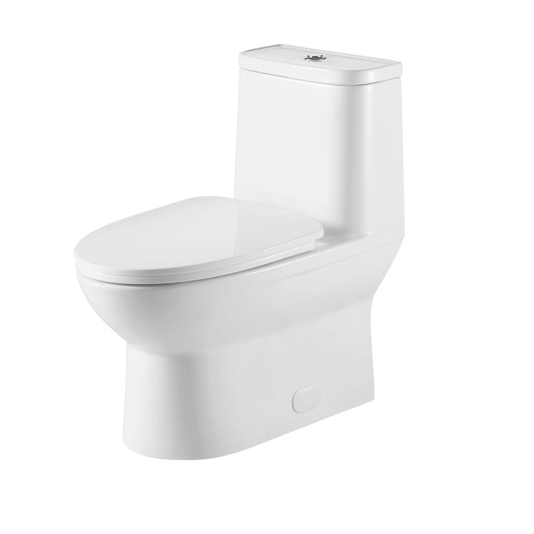 [US Warehouse] Space Saver Dual-Flush Elongated One-Piece Toilet with Soft Closing Seat, Size: 73.5 x 76 x 39.5cm