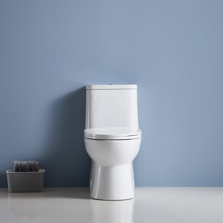 [US Warehouse] Space Saver Dual-Flush Elongated One-Piece Toilet with Soft Closing Seat, Size: 73.5 x 76 x 39.5cm