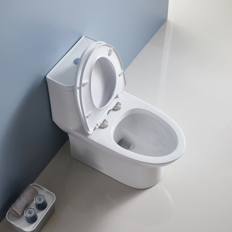 [US Warehouse] Space Saver Dual-Flush Elongated One-Piece Toilet with Soft Closing Seat, Size: 73.5 x 76 x 39.5cm