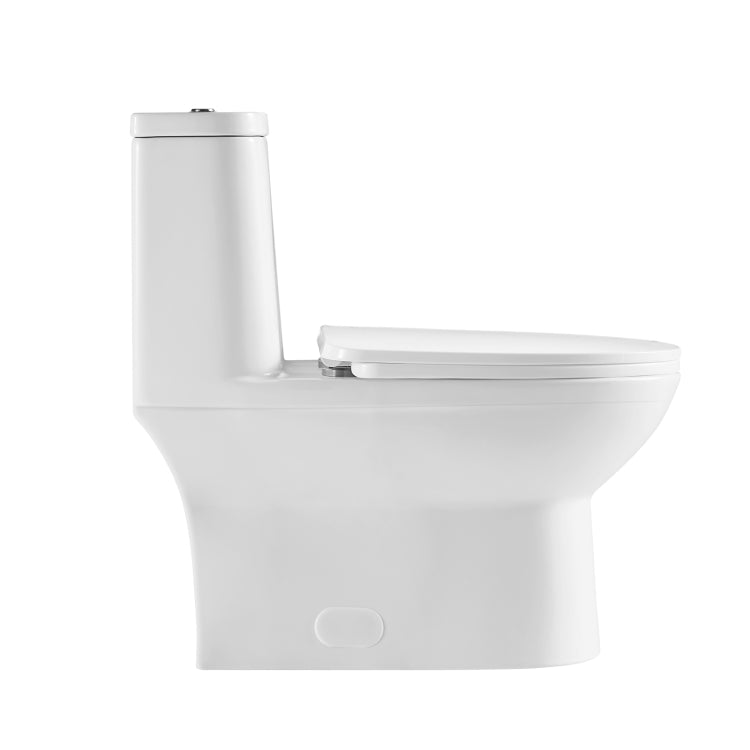 [US Warehouse] Space Saver Dual-Flush Elongated One-Piece Toilet with Soft Closing Seat, Size: 73.5 x 76 x 39.5cm