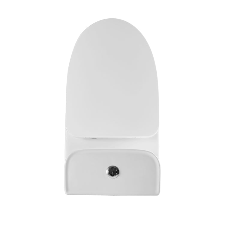 [US Warehouse] Space Saver Dual-Flush Elongated One-Piece Toilet with Soft Closing Seat, Size: 73.5 x 76 x 39.5cm