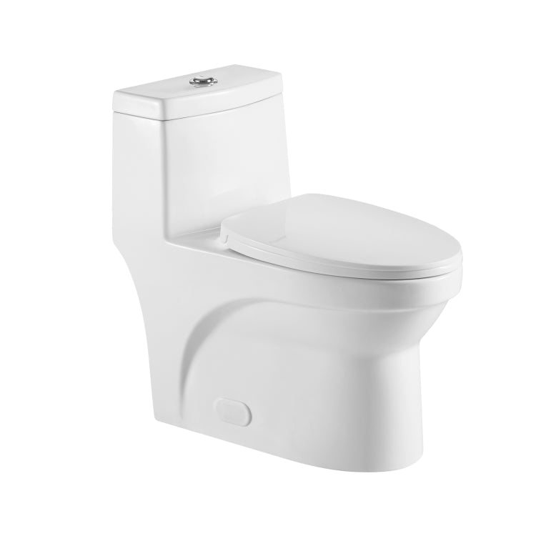 [US Warehouse] Space Saver Dual-Flush Elongated One-Piece Toilet with Soft Closing Seat, Size: 71 x 75 x 41.5cm