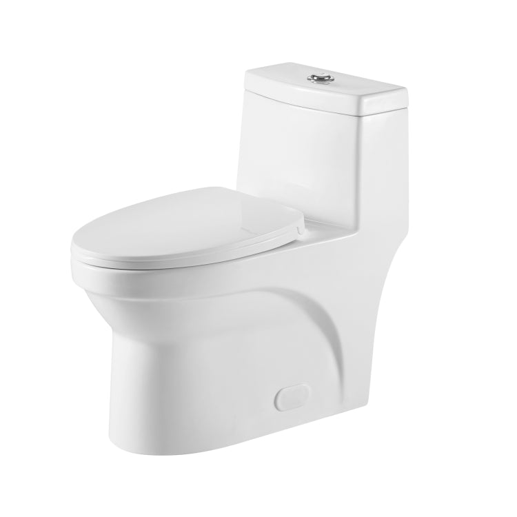 [US Warehouse] Space Saver Dual-Flush Elongated One-Piece Toilet with Soft Closing Seat, Size: 71 x 75 x 41.5cm