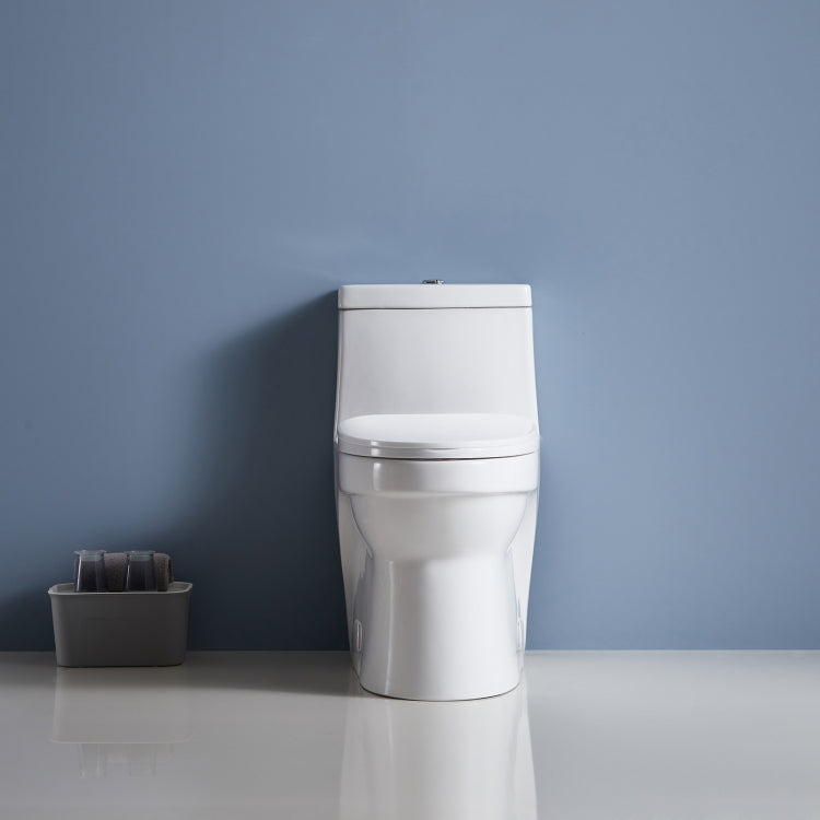 [US Warehouse] Space Saver Dual-Flush Elongated One-Piece Toilet with Soft Closing Seat, Size: 71 x 75 x 41.5cm