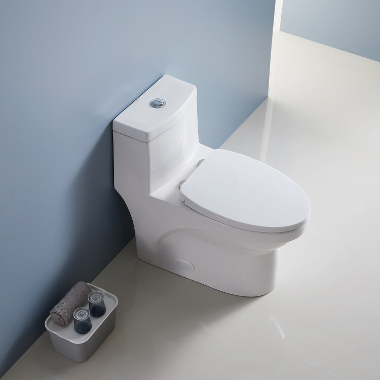 [US Warehouse] Space Saver Dual-Flush Elongated One-Piece Toilet with Soft Closing Seat, Size: 71 x 75 x 41.5cm