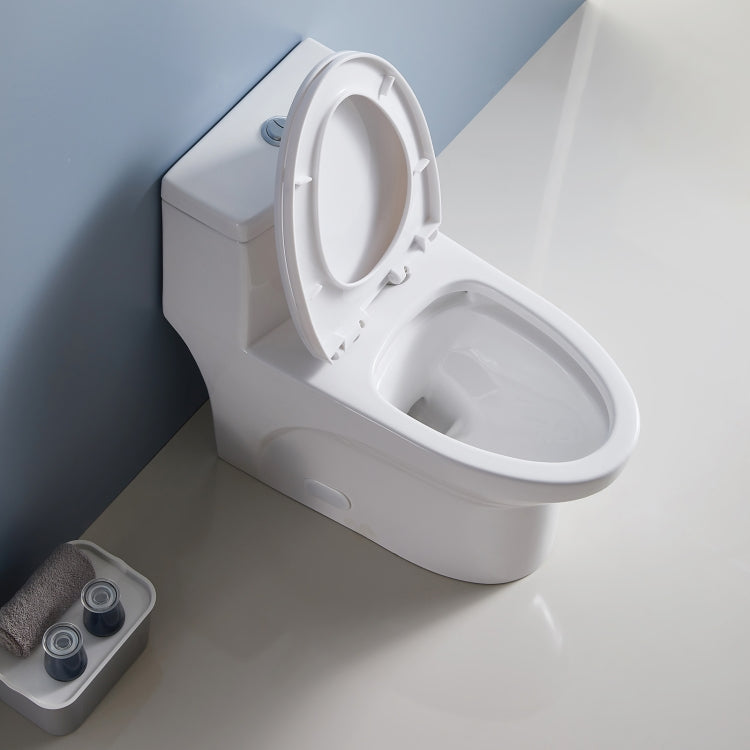 [US Warehouse] Space Saver Dual-Flush Elongated One-Piece Toilet with Soft Closing Seat, Size: 71 x 75 x 41.5cm