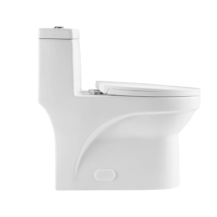 [US Warehouse] Space Saver Dual-Flush Elongated One-Piece Toilet with Soft Closing Seat, Size: 71 x 75 x 41.5cm