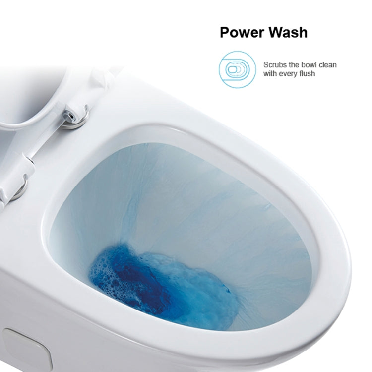 [US Warehouse] Space Saver Dual-Flush Elongated One-Piece Toilet with Soft Closing Seat, Size: 74 x 72.5 x 39.5cm