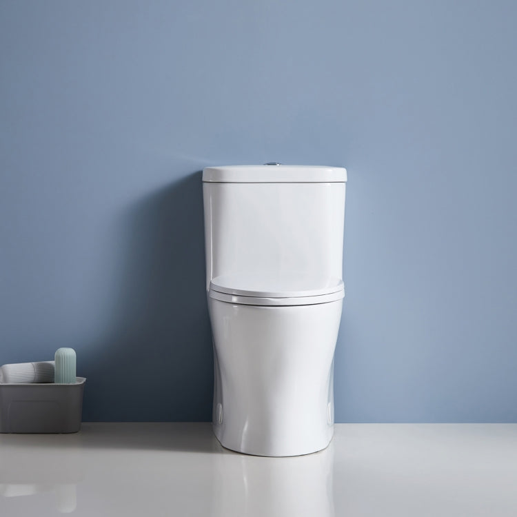 [US Warehouse] Space Saver Dual-Flush Elongated One-Piece Toilet with Soft Closing Seat, Size: 74 x 72.5 x 39.5cm