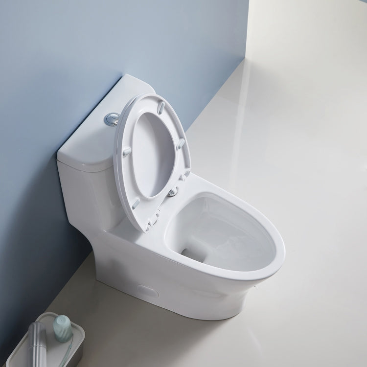 [US Warehouse] Space Saver Dual-Flush Elongated One-Piece Toilet with Soft Closing Seat, Size: 74 x 72.5 x 39.5cm