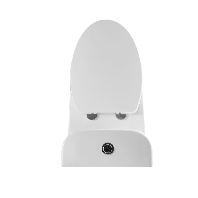 [US Warehouse] Space Saver Dual-Flush Elongated One-Piece Toilet with Soft Closing Seat, Size: 74 x 72.5 x 39.5cm