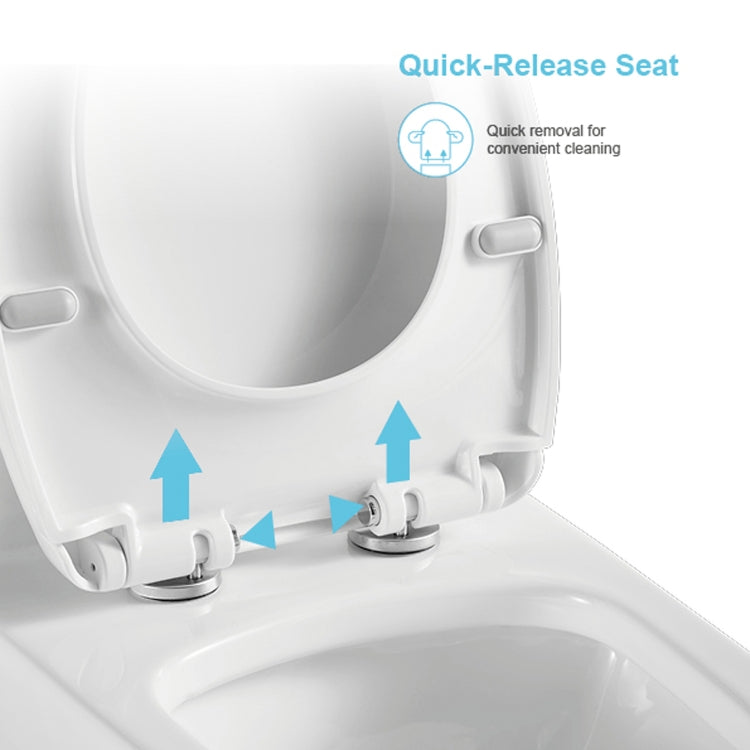 [US Warehouse] Space Saver Dual-Flush Elongated One-Piece Toilet with Soft Closing Seat, Size: 74 x 72.5 x 39.5cm