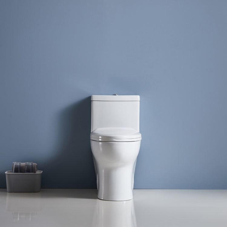 [US Warehouse] Space Saver Dual-Flush Elongated One-Piece Toilet with Soft Closing Seat, Size: 71 x 73 x 40cm