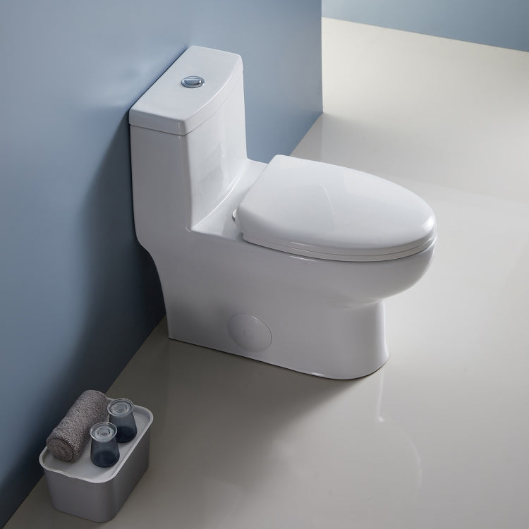 [US Warehouse] Space Saver Dual-Flush Elongated One-Piece Toilet with Soft Closing Seat, Size: 71 x 73 x 40cm