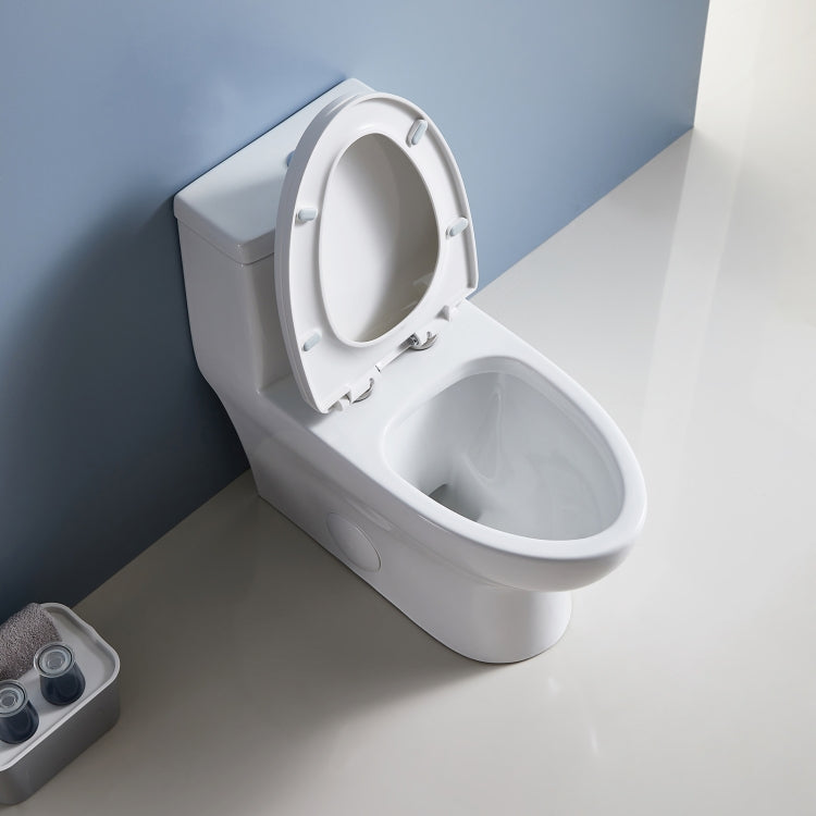 [US Warehouse] Space Saver Dual-Flush Elongated One-Piece Toilet with Soft Closing Seat, Size: 71 x 73 x 40cm