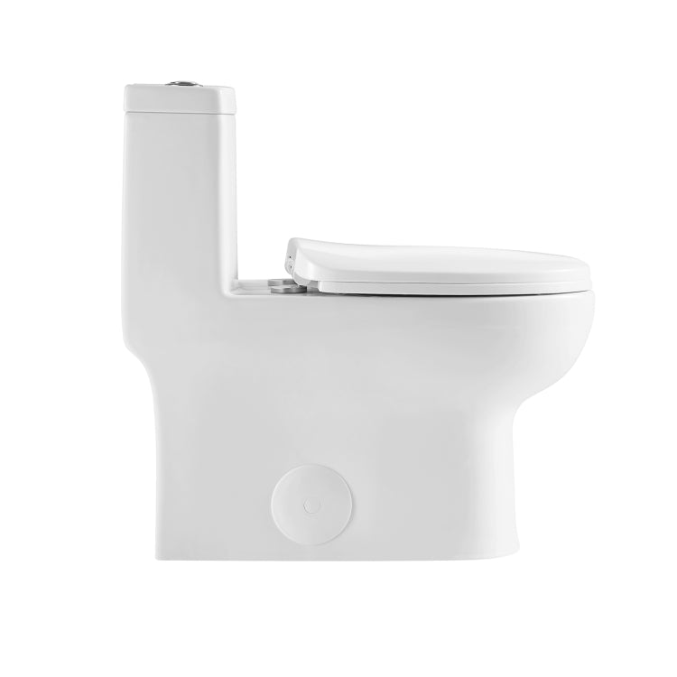 [US Warehouse] Space Saver Dual-Flush Elongated One-Piece Toilet with Soft Closing Seat, Size: 71 x 73 x 40cm