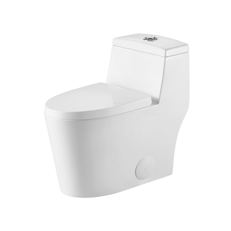 [US Warehouse] Space Saver Dual-Flush Elongated One-Piece Toilet with Soft Closing Seat, Size: 66 x 82 x 39.5cm