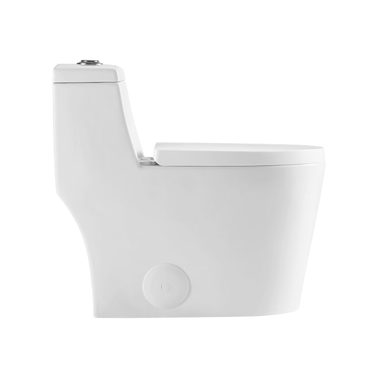 [US Warehouse] Space Saver Dual-Flush Elongated One-Piece Toilet with Soft Closing Seat, Size: 66 x 82 x 39.5cm