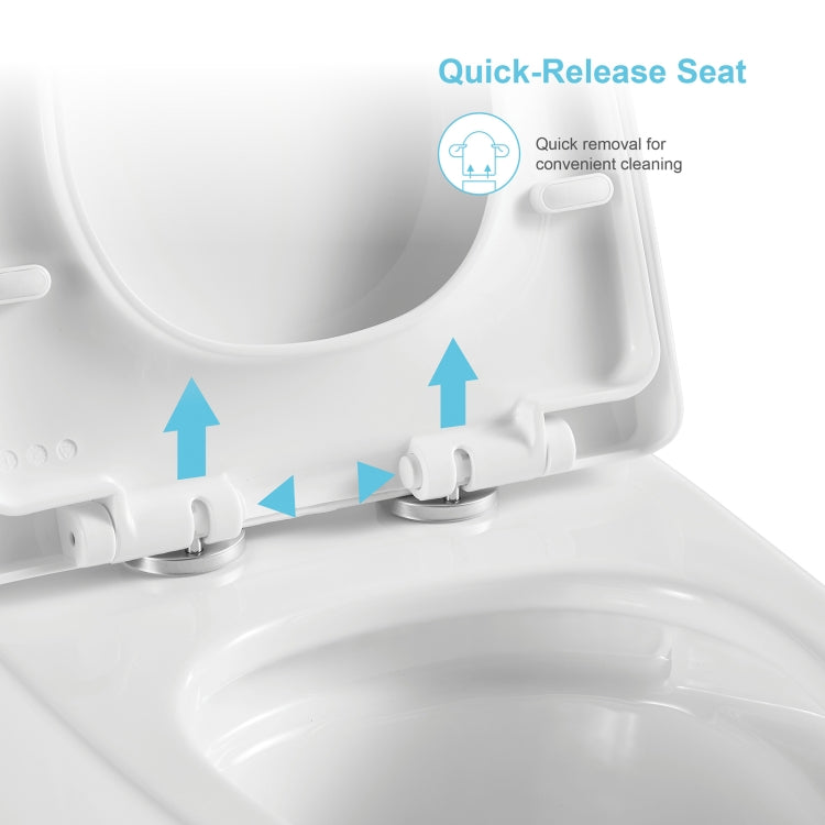 [US Warehouse] Space Saver Dual-Flush Elongated One-Piece Toilet with Soft Closing Seat, Size: 66 x 82 x 39.5cm