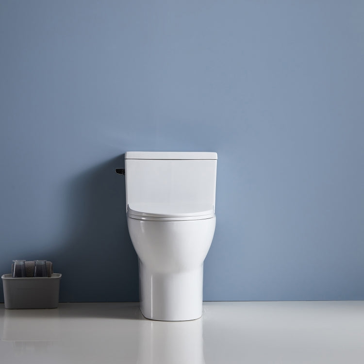 [US Warehouse] Space Saver Single-Flush Elongated One-Piece Toilet with Soft Closing Seat, Size: 70 x 72.5 x 42cm