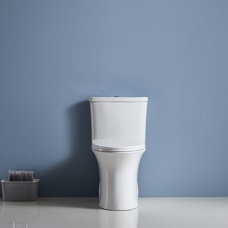 [US Warehouse] Space Saver Dual Flush Elongated One-Piece Toilet with Soft Closing Seat, Size: 74 x 72 x 39cm