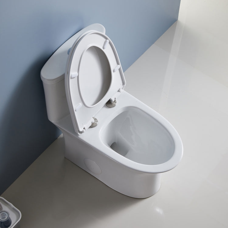 [US Warehouse] Space Saver Dual Flush Elongated One-Piece Toilet with Soft Closing Seat, Size: 74 x 72 x 39cm