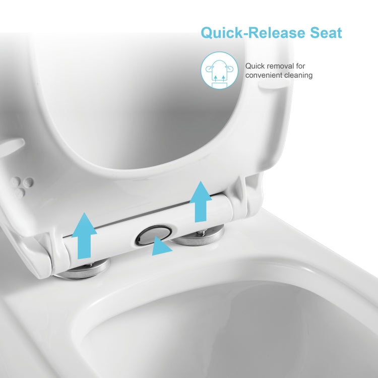 [US Warehouse] Space Saver Dual Flush Elongated One-Piece Toilet with Soft Closing Seat, Size: 77 x 71 x 42cm