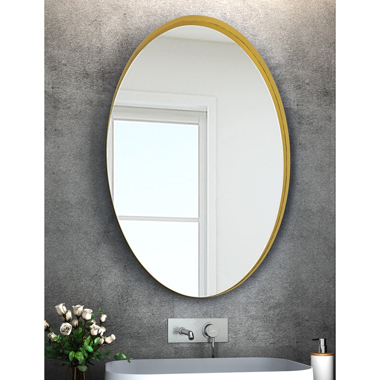 [US Warehouse] Wall-mounted Metal Oval Bathroom Mirror, Size: 27.6 x 18.1 x 1.6 inch