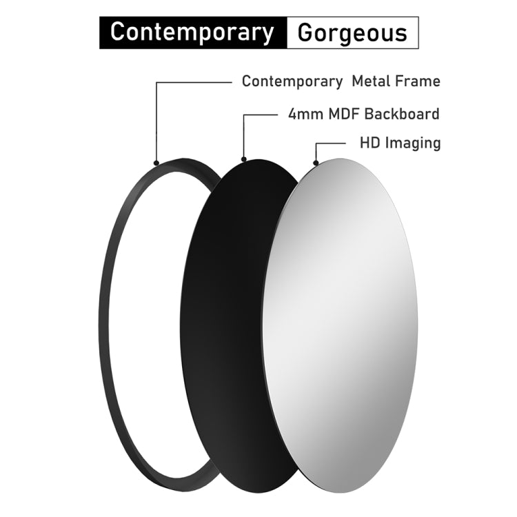 [US Warehouse] Wall-mounted Metal Oval Bathroom Mirror, Size: 35.4 x 23.6 x 1.6 inch