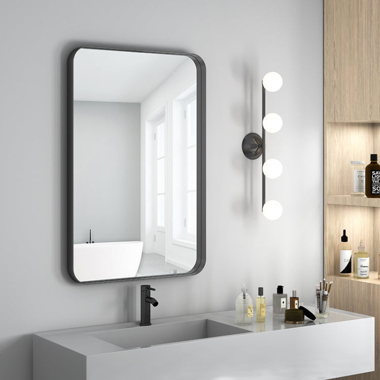 [US Warehouse] Wall-mounted Metal Rectangles Bathroom Mirror, Size: 27.6 x 18.1 x 1.6 inch