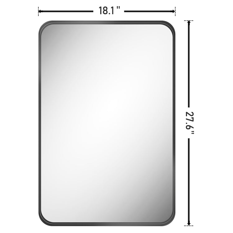 [US Warehouse] Wall-mounted Metal Rectangles Bathroom Mirror, Size: 27.6 x 18.1 x 1.6 inch