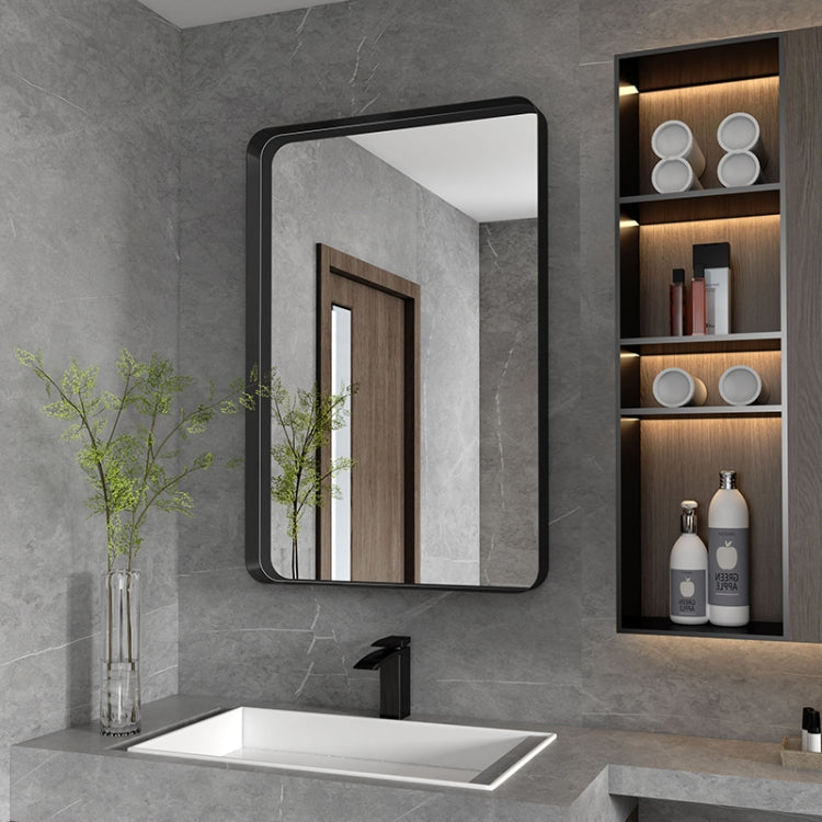 [US Warehouse] Wall-mounted Metal Rectangles Bathroom Mirror, Size: 27.6 x 18.1 x 1.6 inch