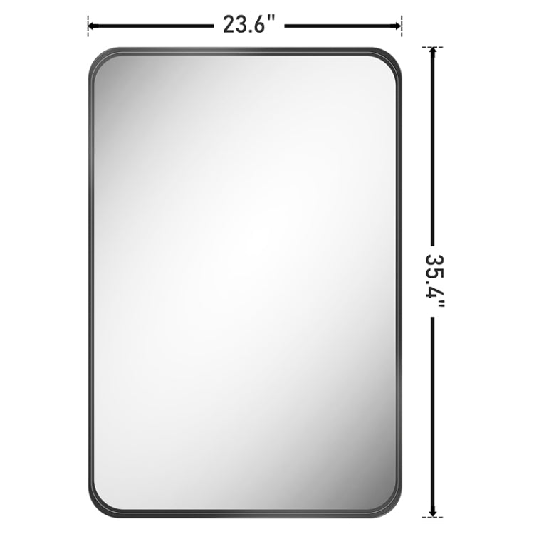 [US Warehouse] Wall-mounted Metal Rectangles Bathroom Mirror, Size: 35.4 x 23.6 x 1.6 inch