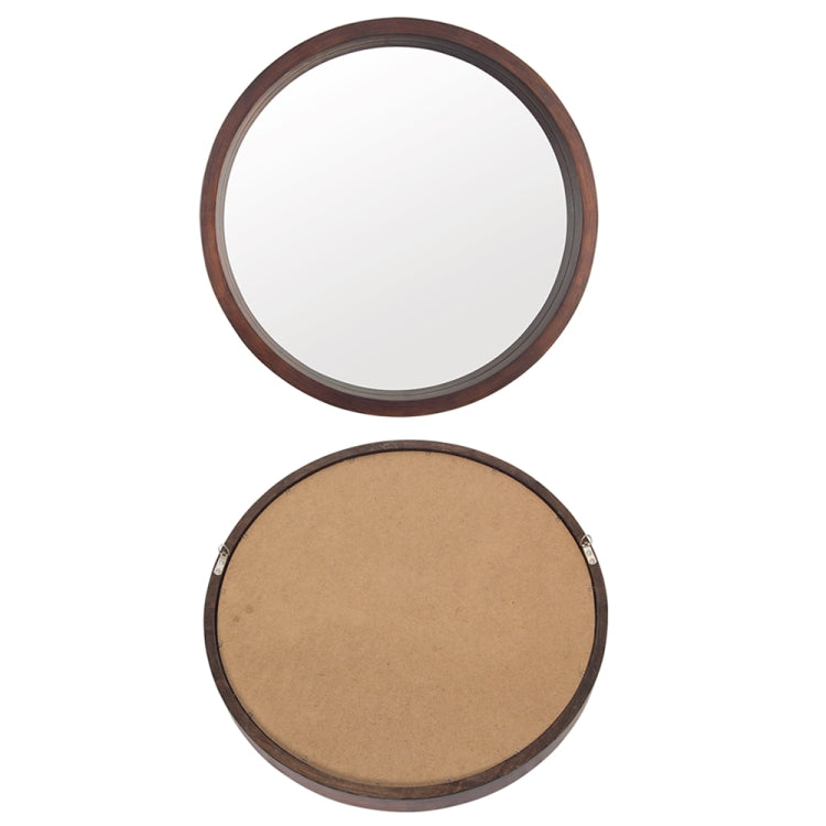 [US Warehouse] Wall-mounted Round Wooden Frame Bathroom Vanity Mirror, Size: 30 x 30 x 1.57 inch