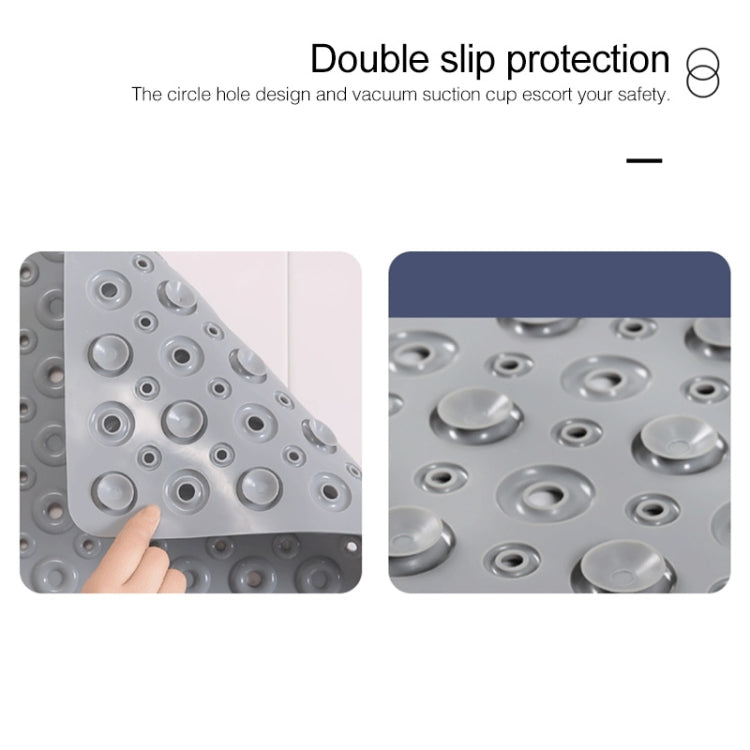 PVC Odorless Tasteless Non-Slip Bathroom Rug Bath Inserts Shower Mat Carpet with TPR Sucker Bug, Oval Size: 39cm x 69cm