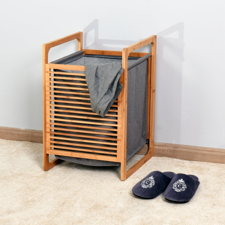 [US Warehouse] Bathroom Laundry Basket Bamboo Storage Basket, Size: 15.74x13.78x23.82 inch