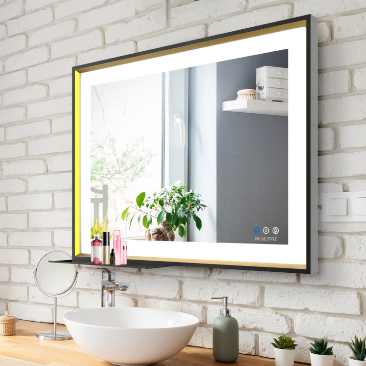 [US Warehouse] 48W Wall-mounted Rectangle Mirror Bathroom Vanity Mirror with Anti-fog Memory & LED Light, Size: 32x24x1.8 inch