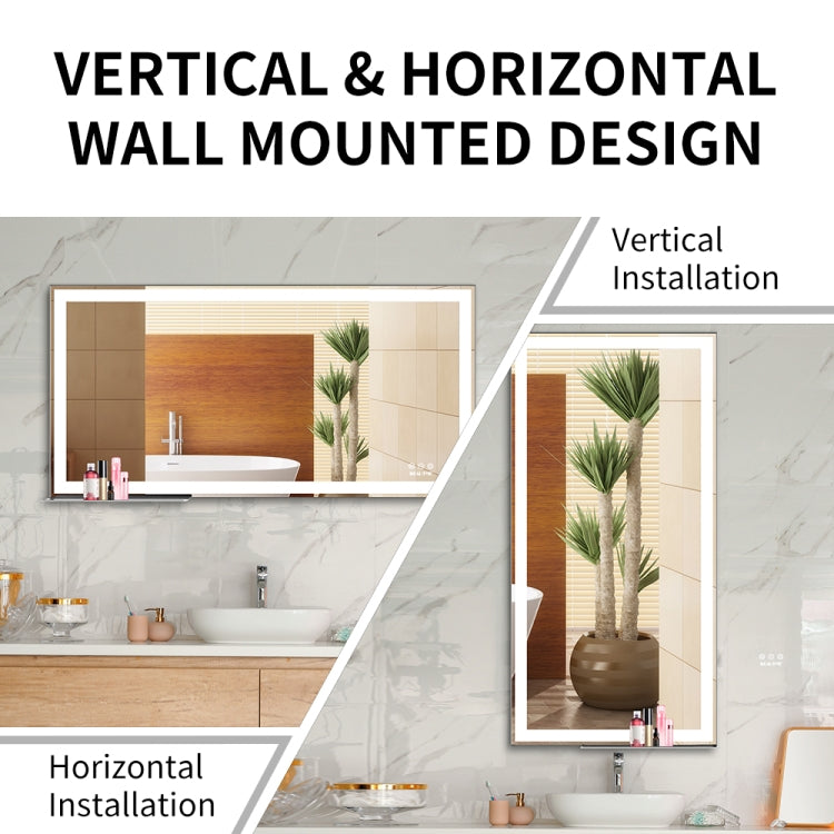 [US Warehouse] 48W Wall-mounted Bathroom Vanity Mirror with LED Light & Anti-fog Touch Switch, Size: 48x24x1.2 inch