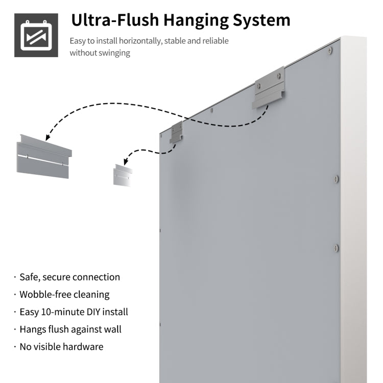 [US Warehouse] 48W Wall-mounted Bathroom Vanity Mirror with LED Light & Anti-fog Touch Switch, Size: 36x28x1.2 inch