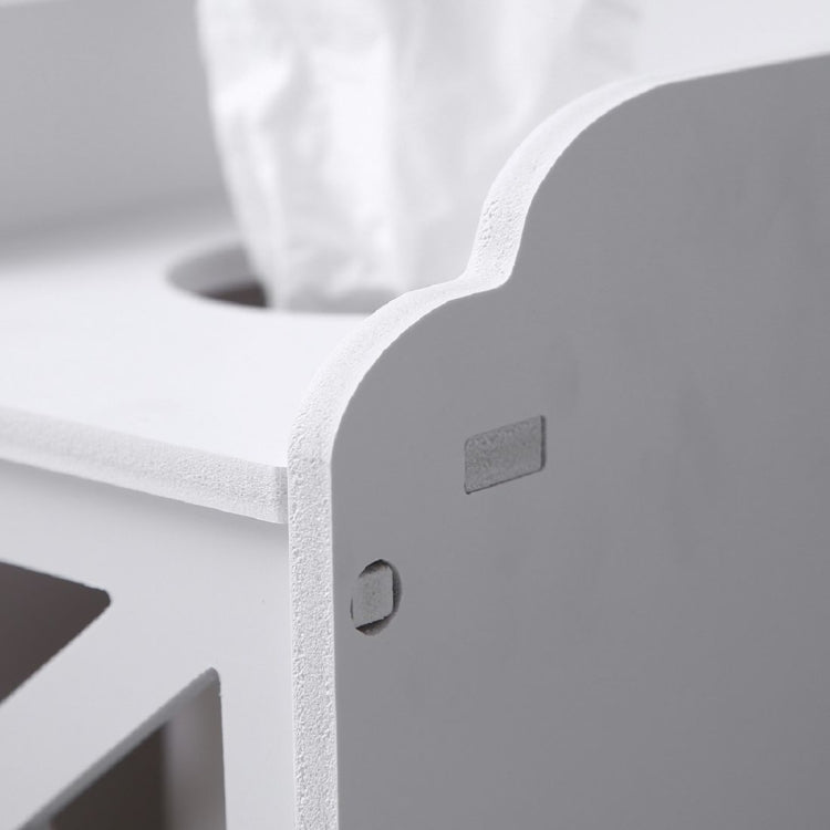 [UK Warehouse] PVC Toilet Cross Paper Towel Narrow Cabinet with Two Storage Cabinets, size: 20x25x74cm