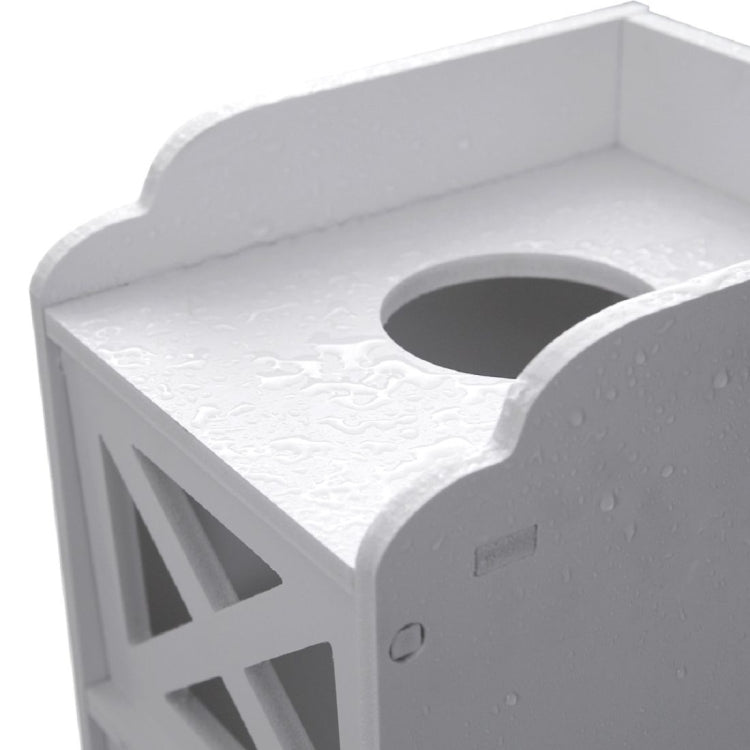 [UK Warehouse] PVC Toilet Cross Paper Towel Narrow Cabinet with Two Storage Cabinets, size: 20x25x74cm