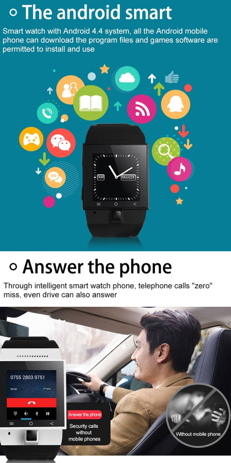 ZGPAX S55 Smart Watch Phone, Capacitive Touch Screen, Android 4.4.2, Support GPS, Bluetooth, FM Radio, WiFi, GSM & WCDMA