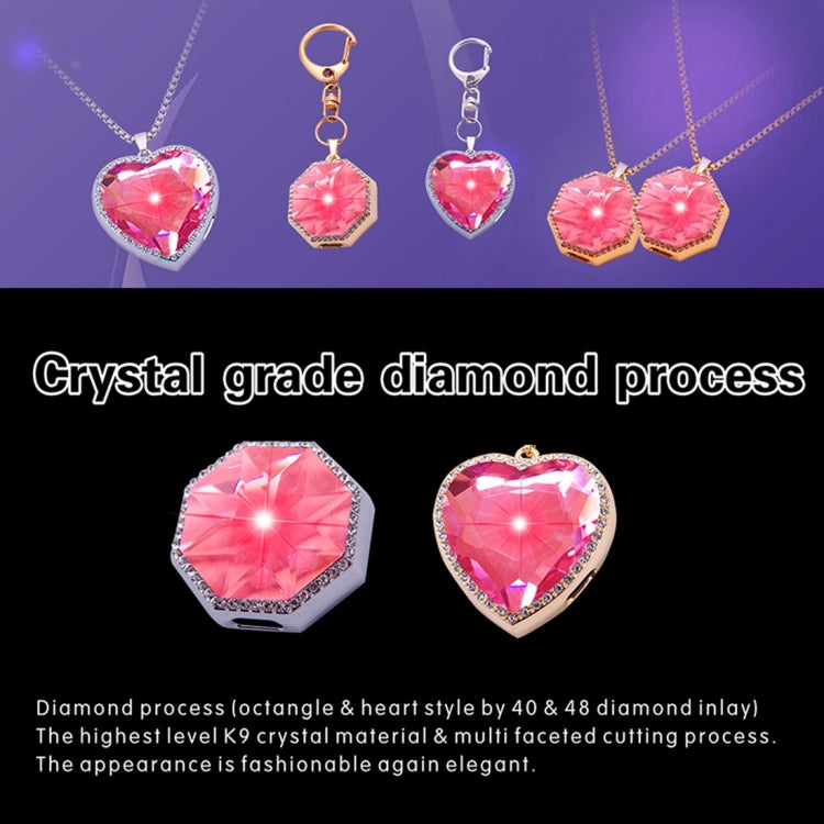 BN15 Octangle Style Acrylic Diamond Gold Zinc Alloy Bluetooth V3.0 Smart Necklace & Pendant Anti Lost Alarm