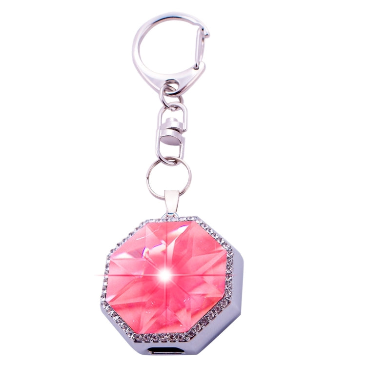 BN15 Octangle Style Acrylic Diamond Silver Zinc Alloy Bluetooth V3.0 Smart Necklace & Pendant Anti Lost Alarm
