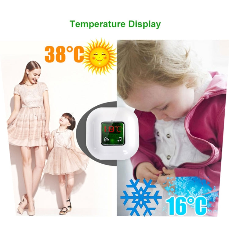 Waytronic 2 in 1 Intelligent Household Thermometer Display Home Wireless Melody Doorbell with LED Light, Receiver Distance: 120m