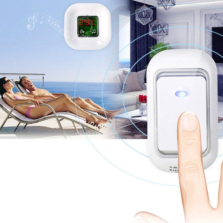 Waytronic 2 in 1 Intelligent Household Thermometer Display Home Wireless Melody Doorbell with LED Light, Receiver Distance: 120m